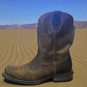 Ariat Men's Rambler Brown Leather Western Boots Wide Square Toe #10002317! 11D